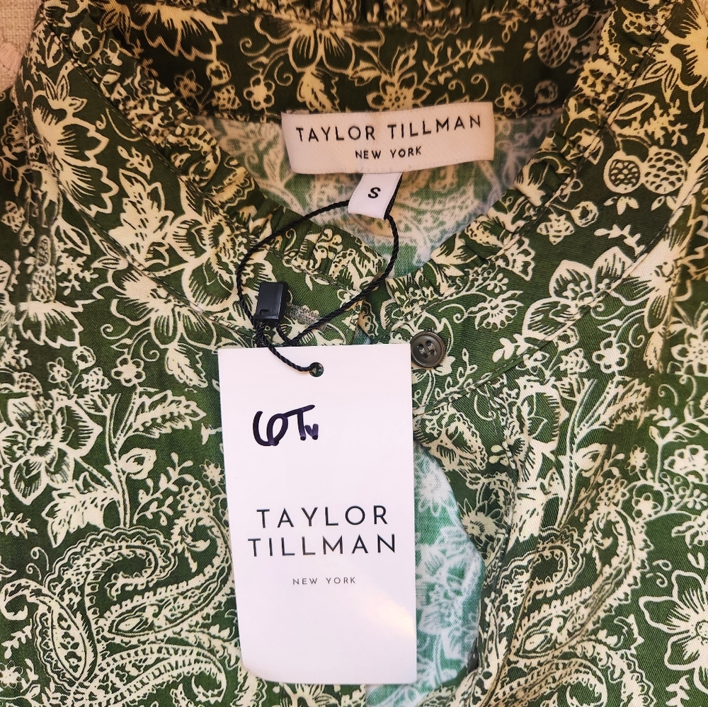 🆕️NWT Taylor Tillman Women's Julie Midi Dress in Olive Paisley, Size S/M, $225 - Picture 7 of 12